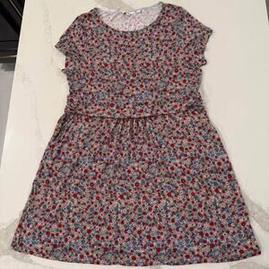 Boden Florrie Jersey Pincord Floral Knee Length Dress Womens 20/22R Pink Pockets